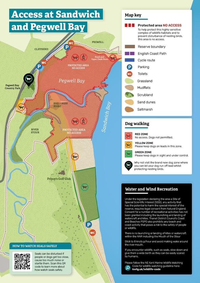 Sandwich and Pegwell Bay Access Map.” style=