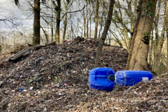 image of flytipping at hoads wood