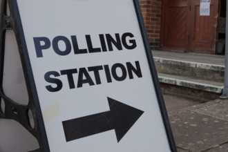 sign for a polling station