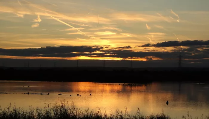 A beautiful sunset over the Oare Marshes in Faversham, Kent