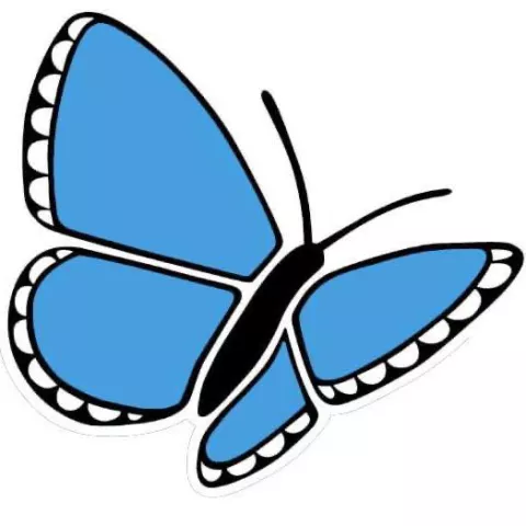 The Kent Wildlife Trust logo, a digitally illustrated Adonis blue butterfly.