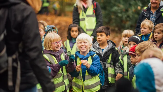 School children at a Wildlife Trust reserve