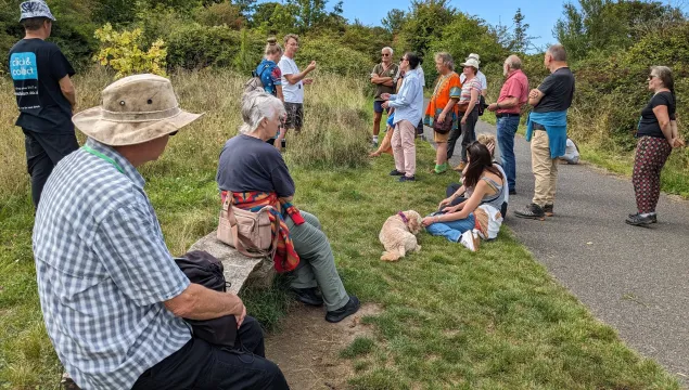 A group of volunteers meet at Dane Valley Woods.