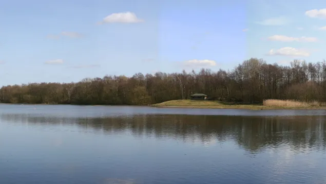 Wide angle of Sevenoaks Nature Reserve's East Lake by Dave Warren