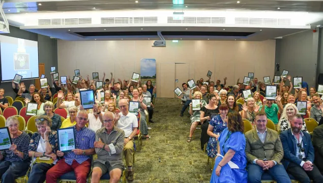 A group of people at the Kent Wildlife Trust Volunteering Awards 2024.