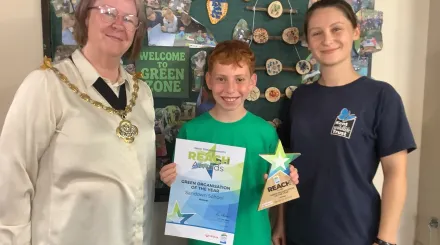 Sandown School receiving their Green Organisation of the Year Award