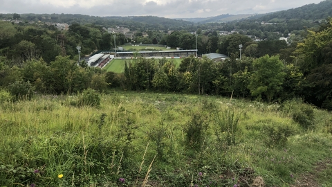 Coombe down view from the hill to the football ground