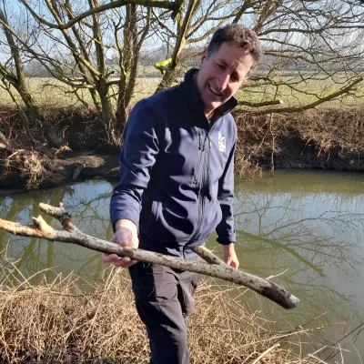 Ian Rickards with Beaver Stick Conningbrook Feb 2023.