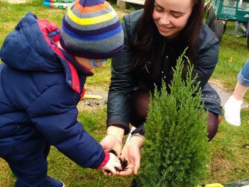 Planting fun at Blossoms Nursery