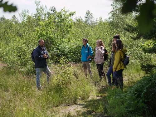 Wilder Kent Safari at the Blean where guide is speaking to group outdoors