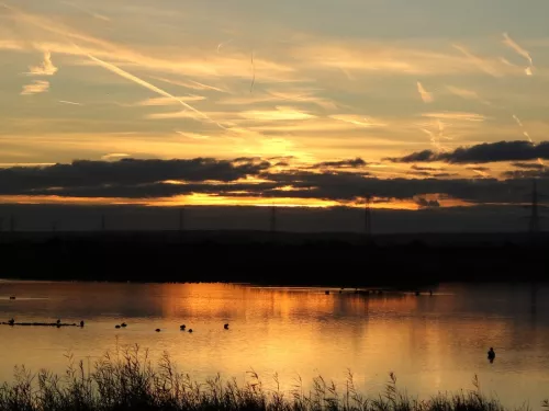 A beautiful sunset over the Oare Marshes in Faversham, Kent