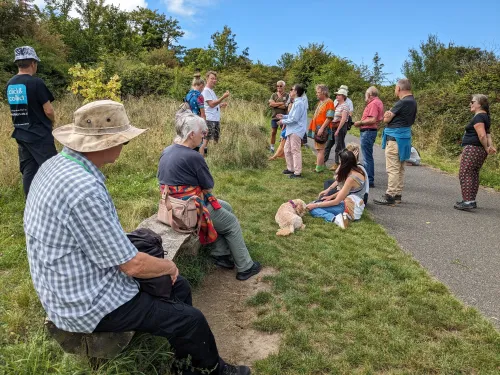 A group of volunteers meet at Dane Valley Woods.