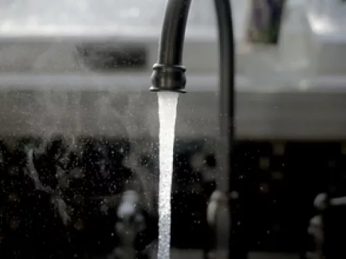 water running from tap