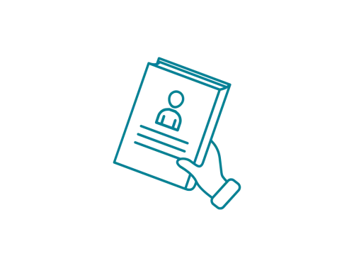 Simple line handbook icon.