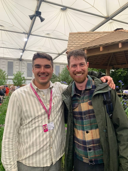 Rory and designer Chris Hull at the Microbiome Garden