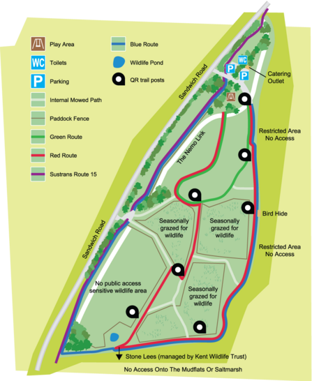 Map of Pegwell Bay with QR trail